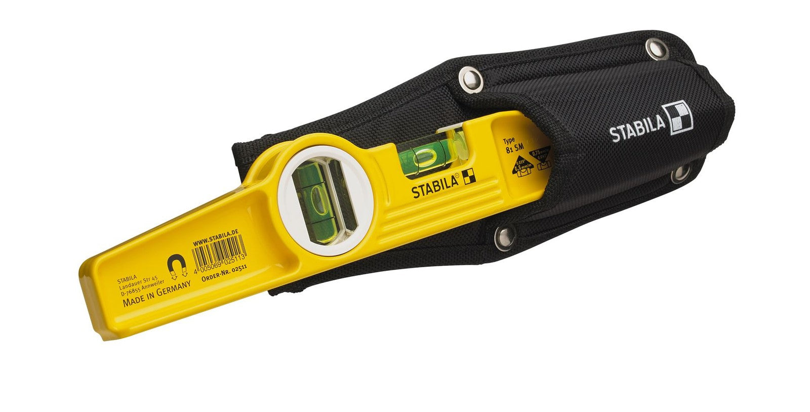 STABILA 81SM 10In 25cm Magnetic Holder 2 Vial Spirit Level 02511Opens in a new w