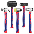 WORKPRO 5-Piece Forged/Polished Steel Head Hammer/Mallet Set