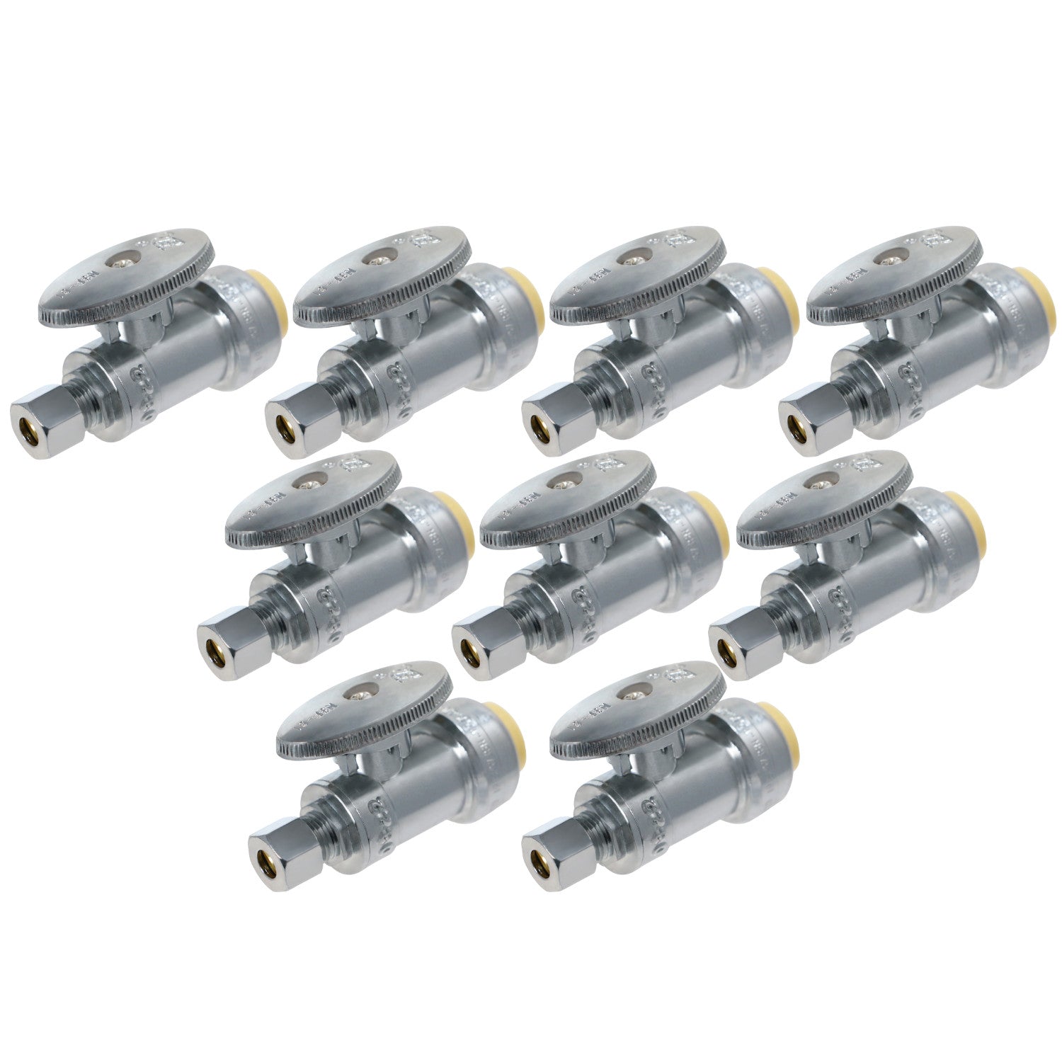 XFITTING 1/2" Push Fit x 1/4" OD Stop Valve 10 Pack