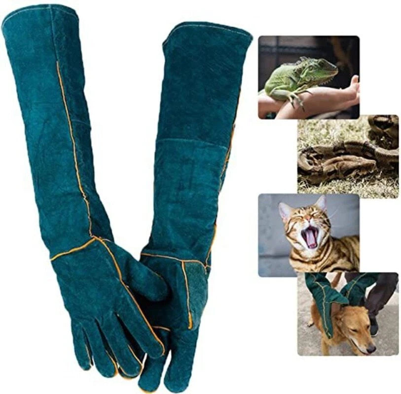 Cowhide Leather Long Sleeve Welding Gloves Thorn Cut Proof Garden