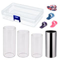 Guitar Slide Bar Steel/glass Finger Slides+ Guitar Picks Set For