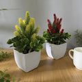 Lavender Bonsai Artificial Plant In Compact 11cm Wide Square Pot For