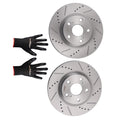 Front Drilled&amp;Slotte<wbr/>d Brake Rotors for Toyota RAV4 2006-2018 Camry 2007-2017