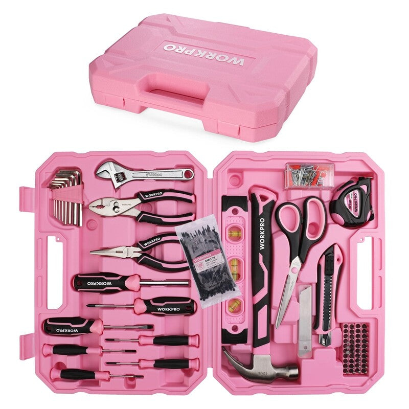 WORKPRO 258PCS Pink Home Tool Set by WORKPRO