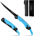 Flissa 6.5-inch Folding Fillet Fishing Knife W/sheath Razor Sharp