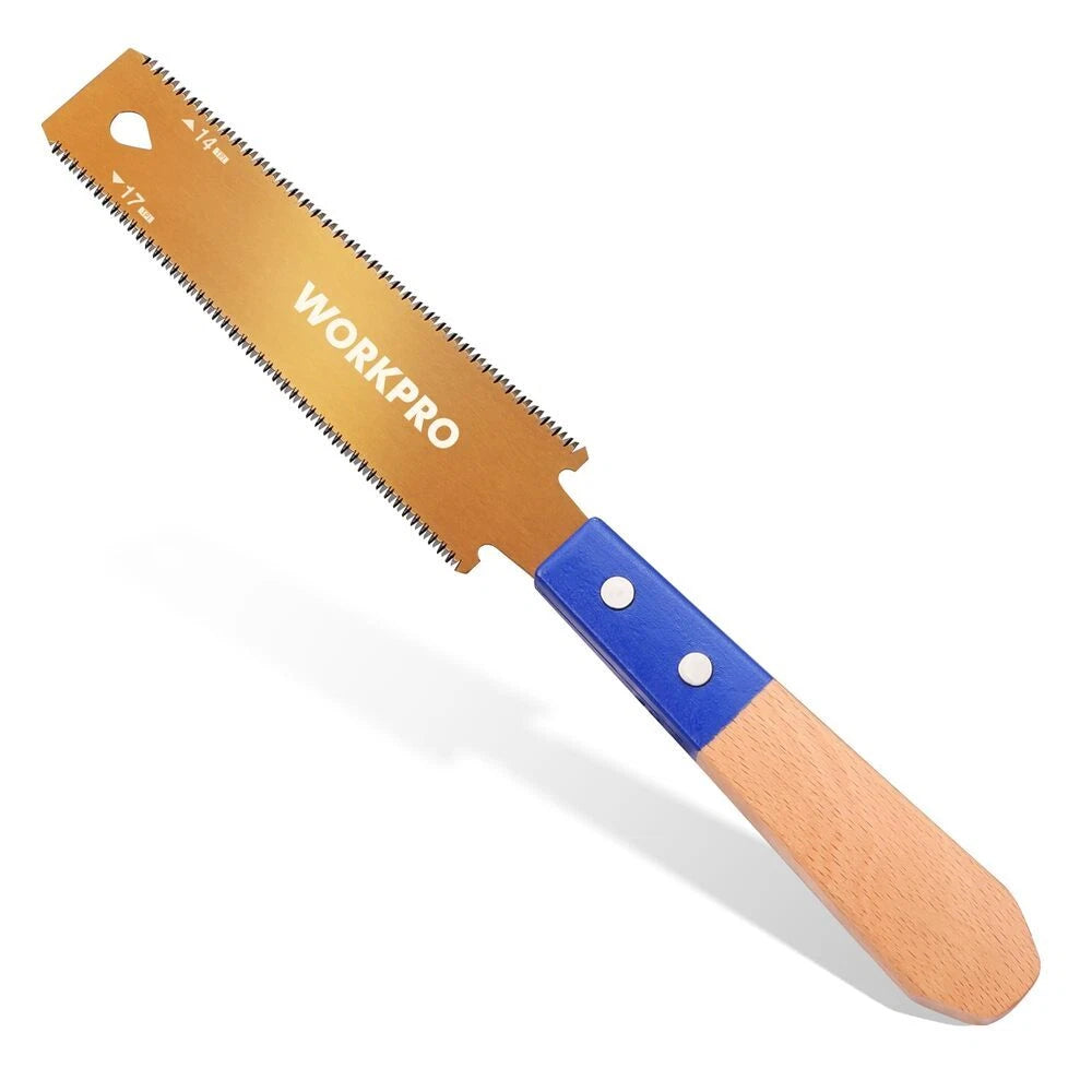Workpro 6" Japanese Pull Saw Double-edged Hand Saw 14&17 Tpi Sk5