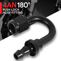 4an To 1/4" Barb T6061 180 Degree Push Lock Hose | Built Supply Co