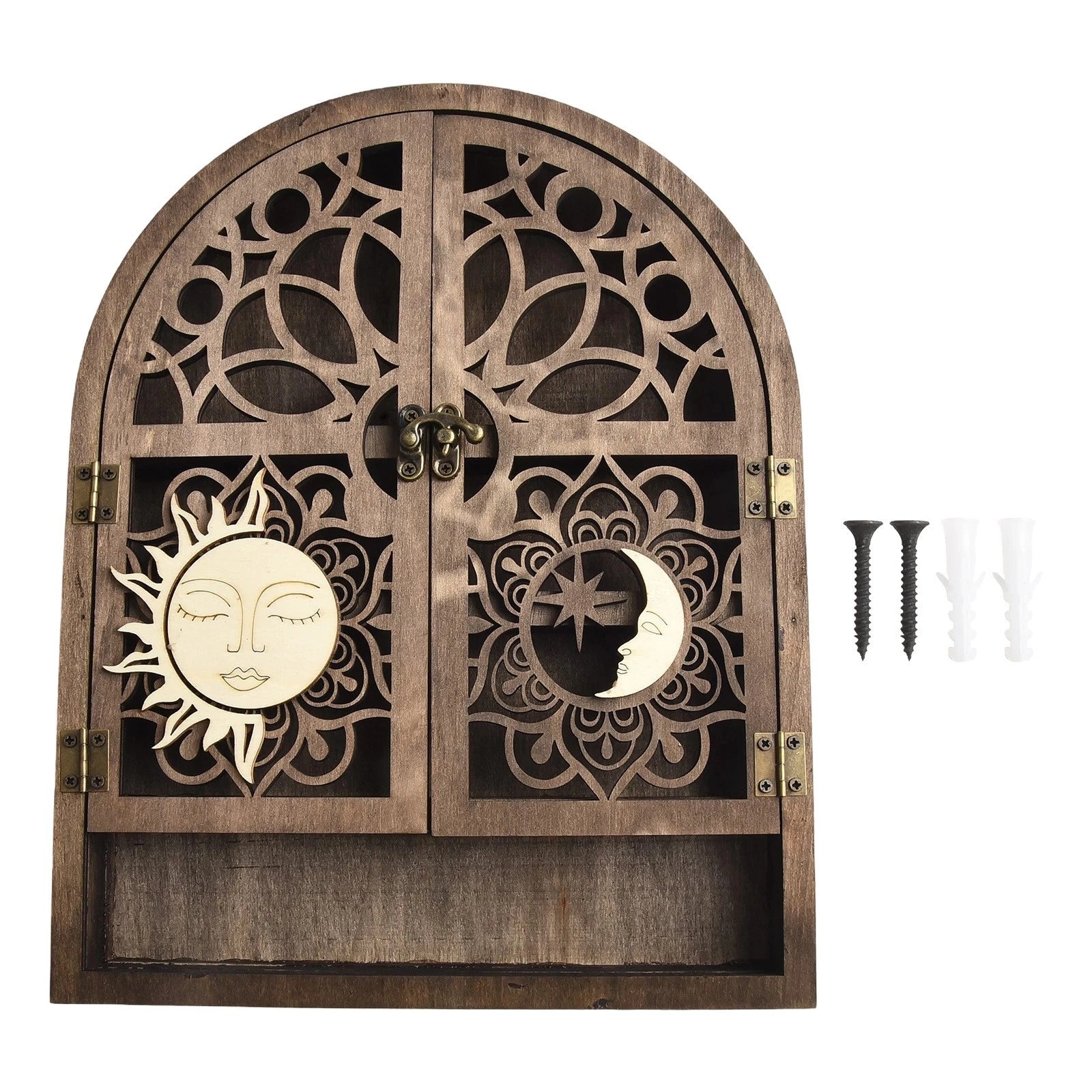 Stylish Sun And Moon Design Shelf For Precious Crystals And