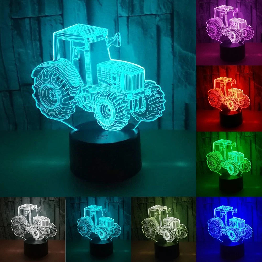 7 Color Changing 3d Led Car Night Light With/without Remote Control