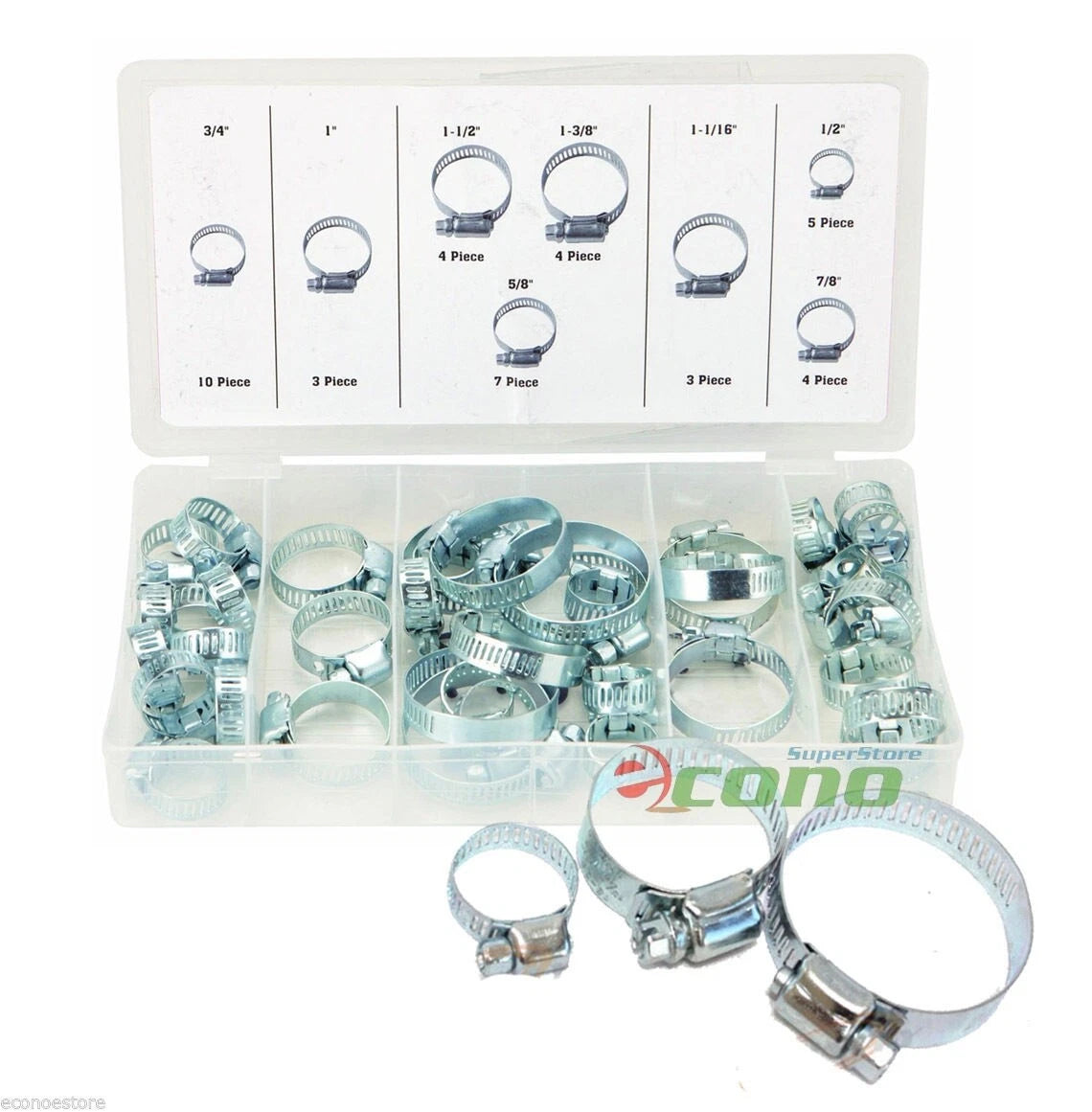 New Stainless Metal Steel Hose Clamps Assortment Kit Variety Hose