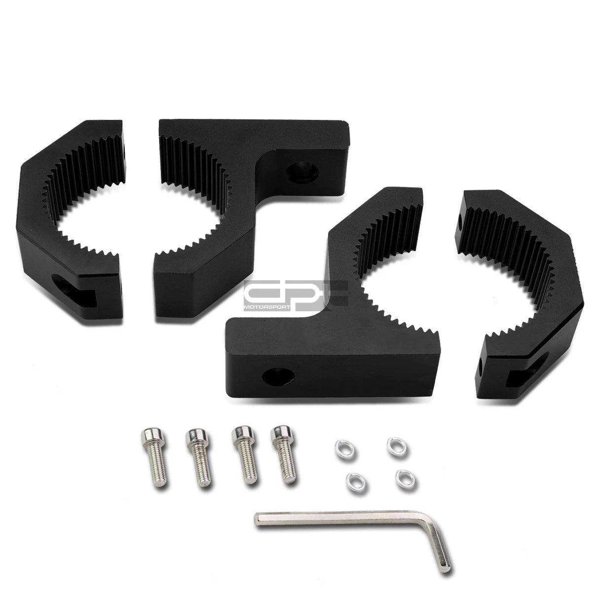 Fit 2"od Round Rack/bull Bar Brackets Pair Black | Built Supply Co