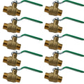 3/4" Male Ball Valve Lead Free Brass, 10 Pack