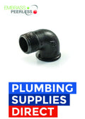 Embrass Peerless 1/2" Male x Female Black Iron 90° Elbow