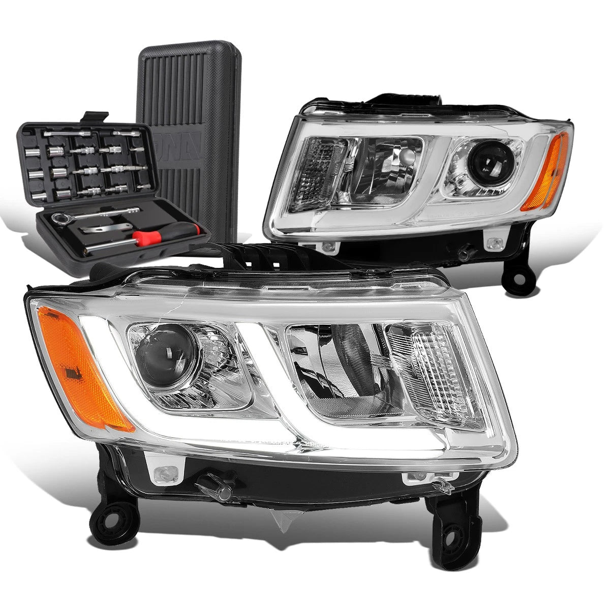 For 2014-2016 Grand Cherokee Pair Led Chrome Amber | Built Supply Co
