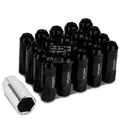 Open End M12x1.25 60mm Tall 20mm Od Black Aluminum Jdm Lug