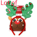 Lot Of 5 Green Glitter Reindeer Headband Bells Christmas Holiday