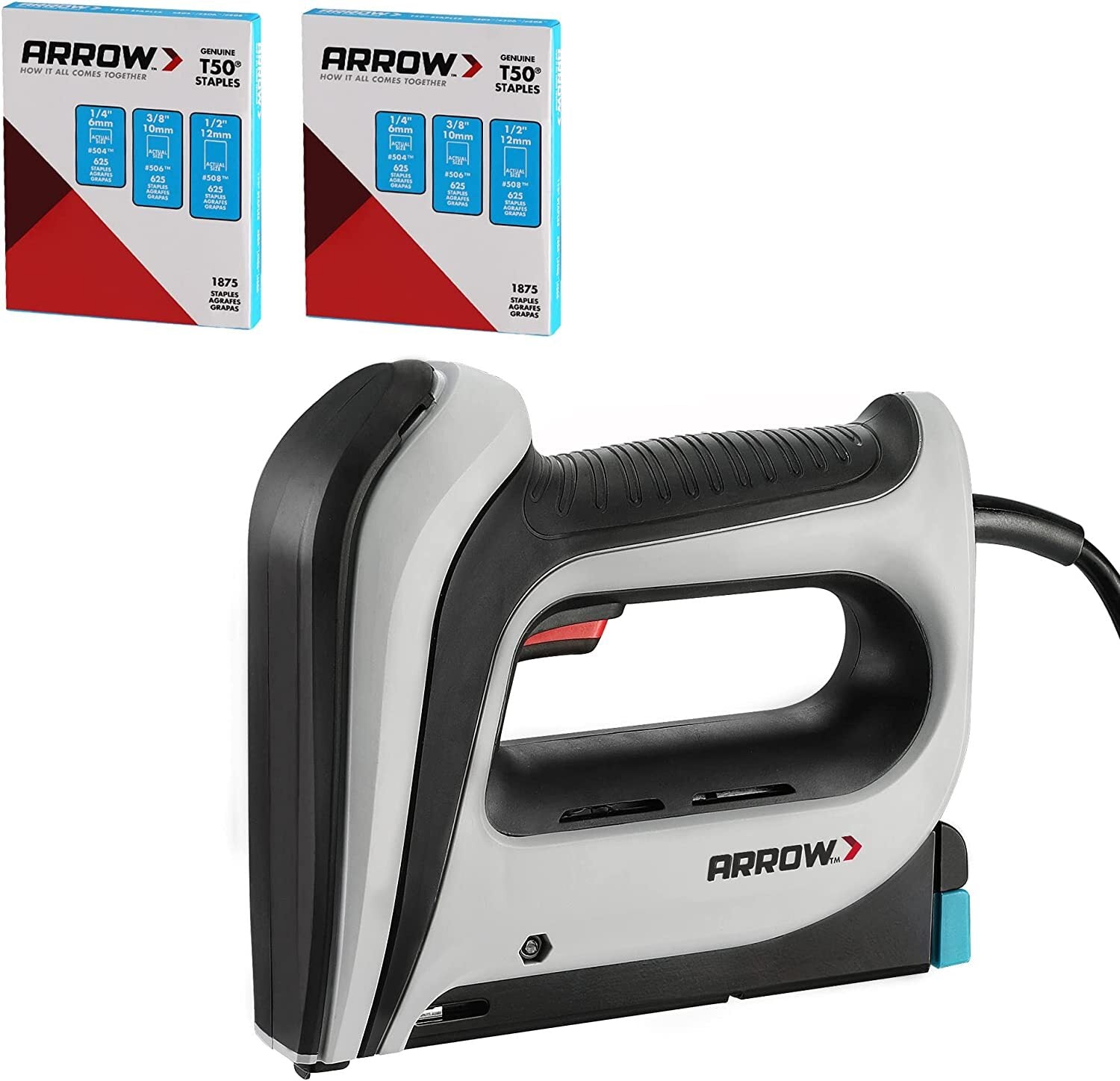 Arrow Electric Staple Gun Kit 3750PC T50 1/4" 3/8" 1/2" Staples by Arrow