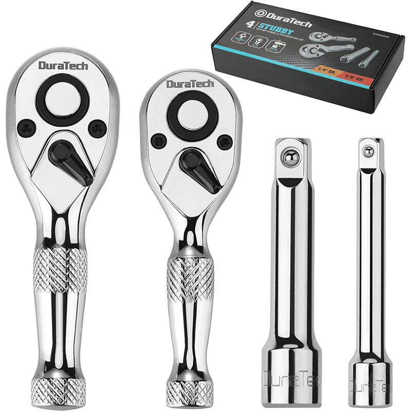 DURATECH 4PCS Drive Stubby Ratchet Set by DURATECH