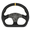 320mm Flat Dish Wheel Nrg 3-spoke Yellow Stripe Flat Bottom Suede
