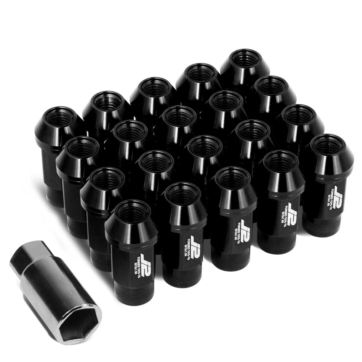 J2 7075 Forged Aluminum M12x1.5 5cm Knurled Top Lug Nuts W/adapter