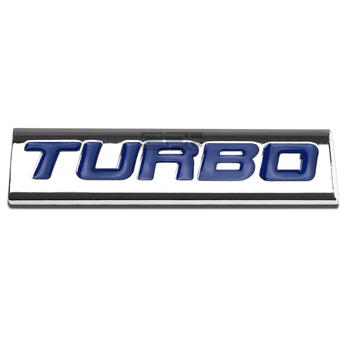 Bumper Sticker Metal Emblem Decal Trim Badge Polish Chrome Blue Text