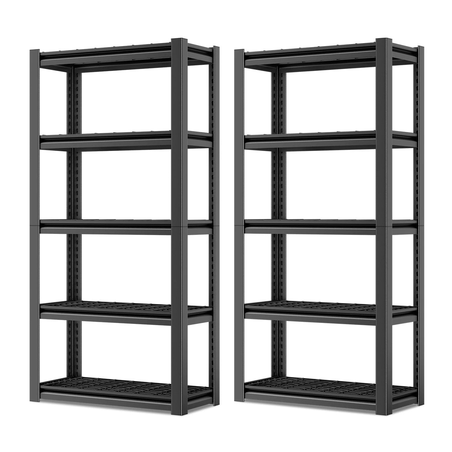 35.4 W X 15.7 D X 72 H 600lbs Capacity Snap In Adjustable 2 X 5-tier