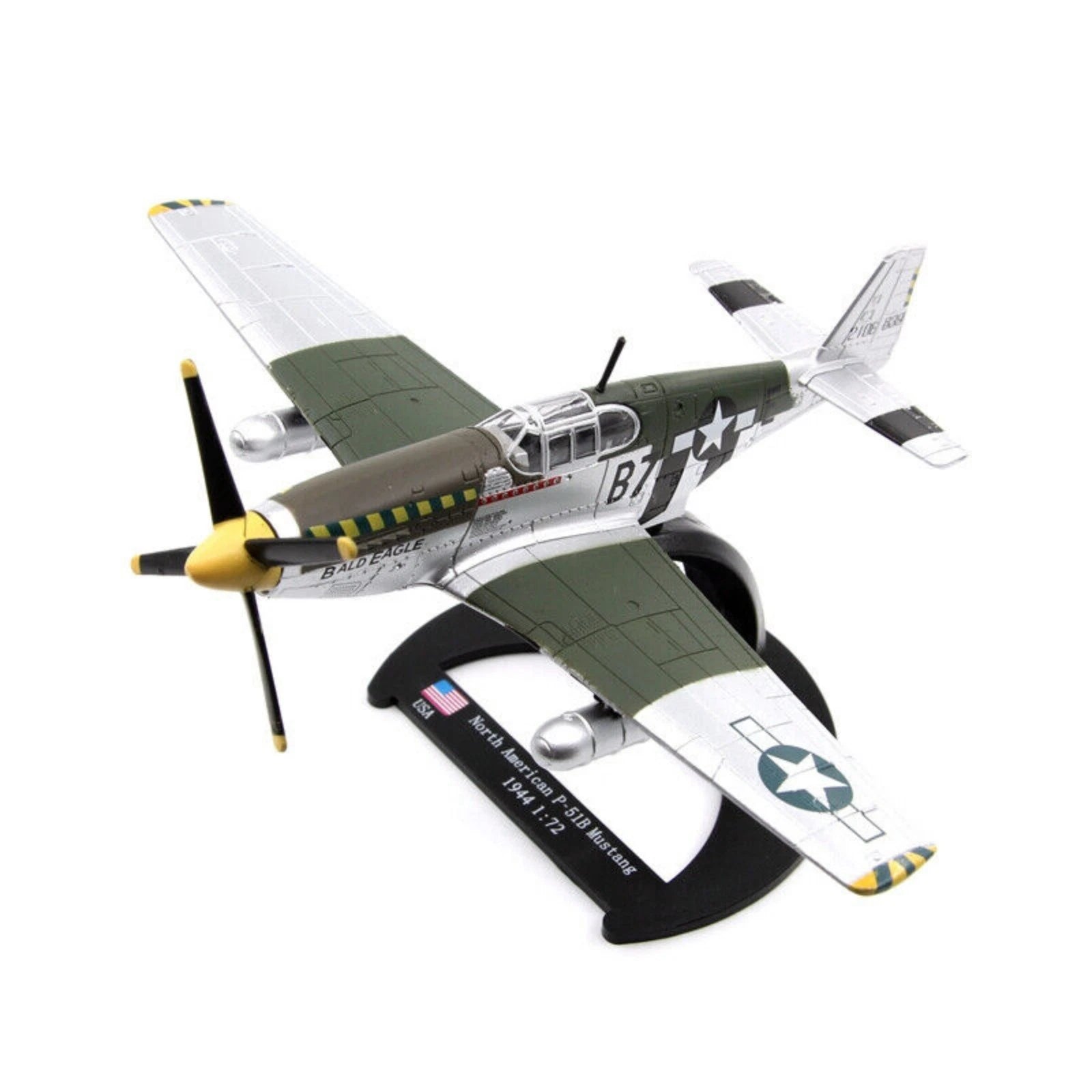 14cm Diecast 1/72 Wwii North American P-51b Mustang Fighter Model