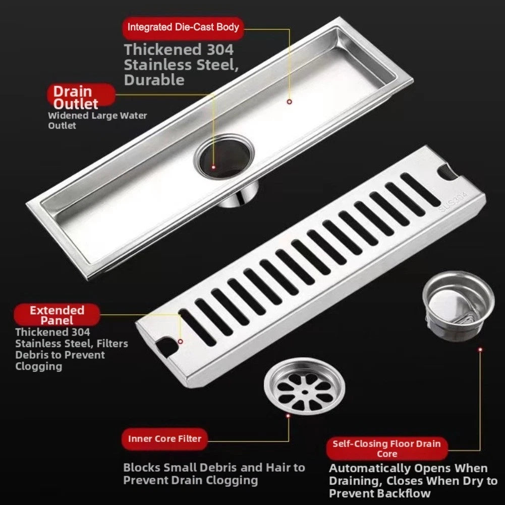 Rectangular Floor Drain 304 Stainless Steel With Rust Resistant