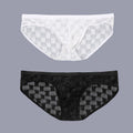 Mens Checkered Mesh Boxer Shorts Breathable Underwear Low Waist For