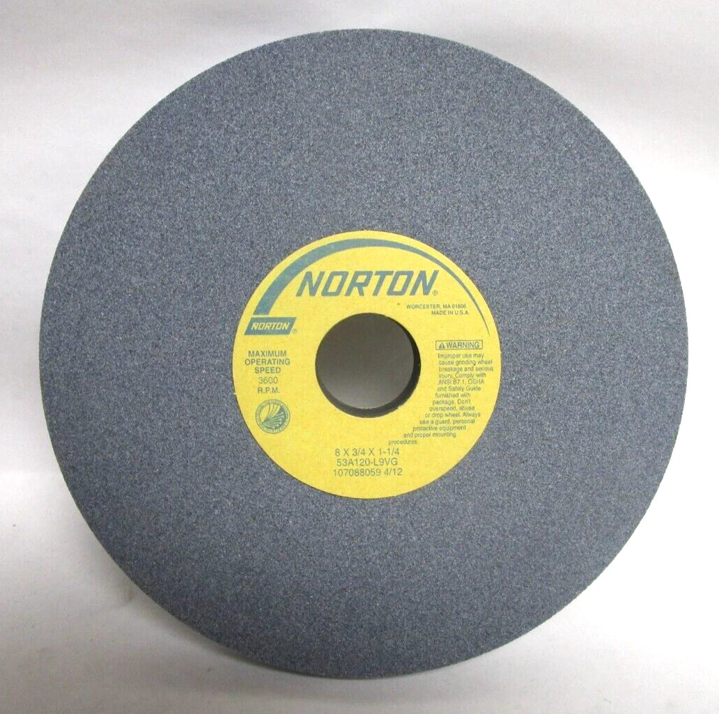 Norton Abrasive 8"x3/4"x1-1/4" 53a120-l9vg Tool Room Bench Grd Wheel