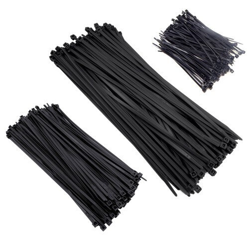 Zip Cable Ties 300pc UV Black Nylon Wraps