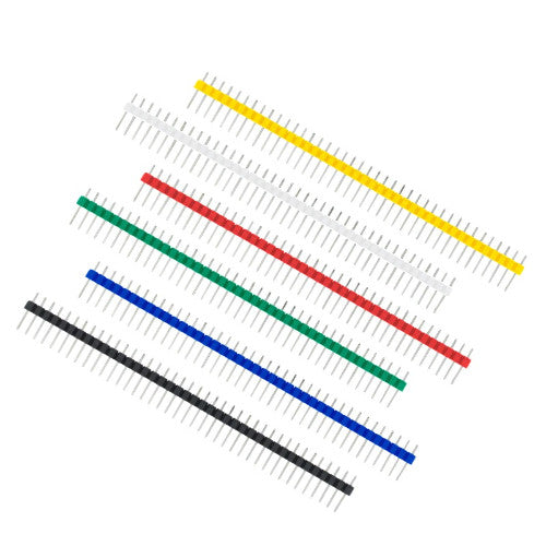 Pin Headers 2.54 mm 1x40 Single Row Male, Black Blue Red Green White