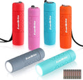EverBrite 6-Pack Mini Flashlight Set, Small Multicolor Flashlights with Lanyard