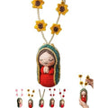 Mary Car Charm Yarn Bead Statue Yarn And Bead Construction Hangs From