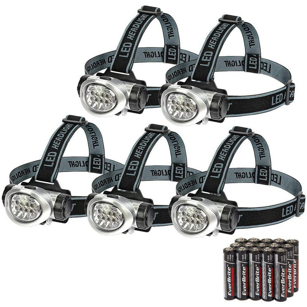 Everbrite 5pack Led Headlamp Pivoting Head W/adjustable Headband 4