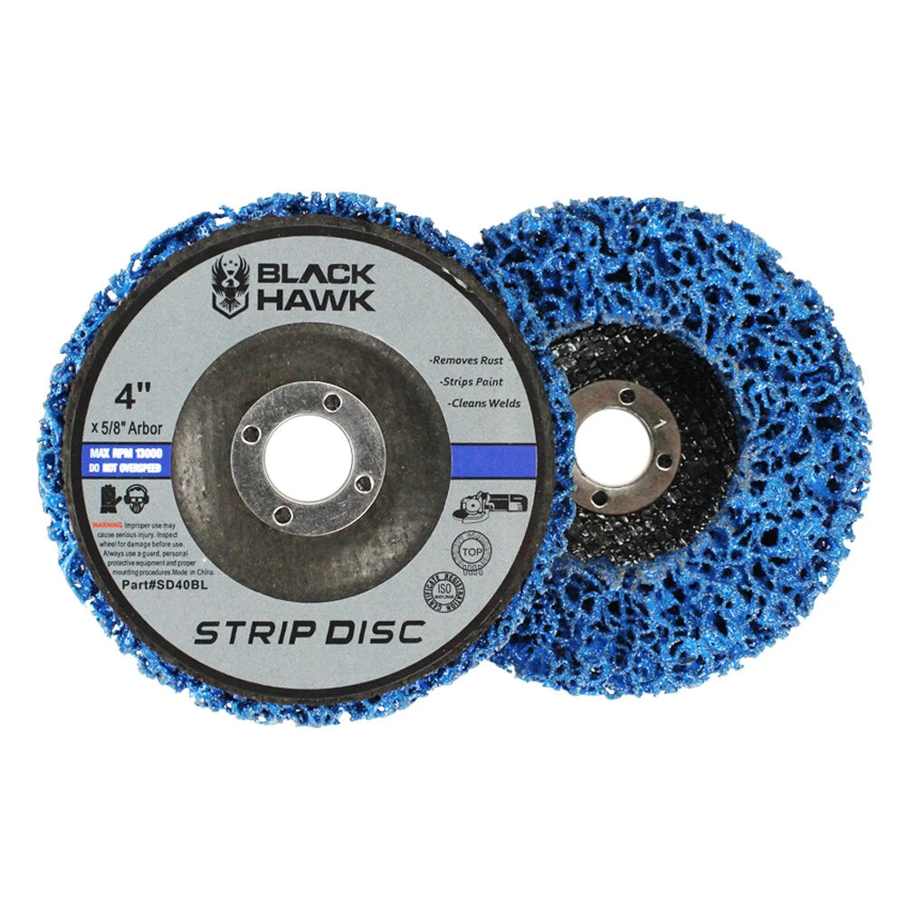 5 Pack - 4" x 5/8" Black Hawk Clean &amp; Strip Discs Paint and Rust Removing Wheels