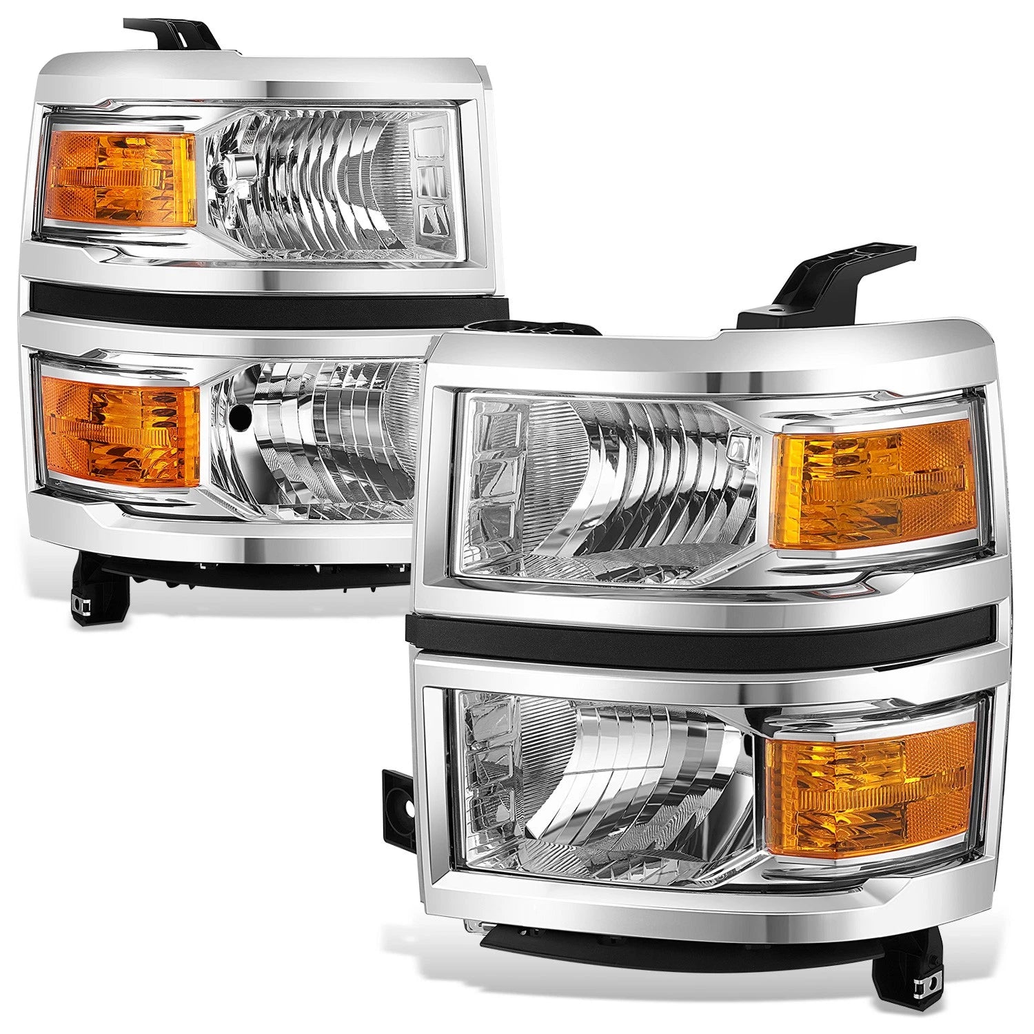 Fit 14-15 Chevy Silverado 1500 Chrome Amber Corner | Built Supply Co