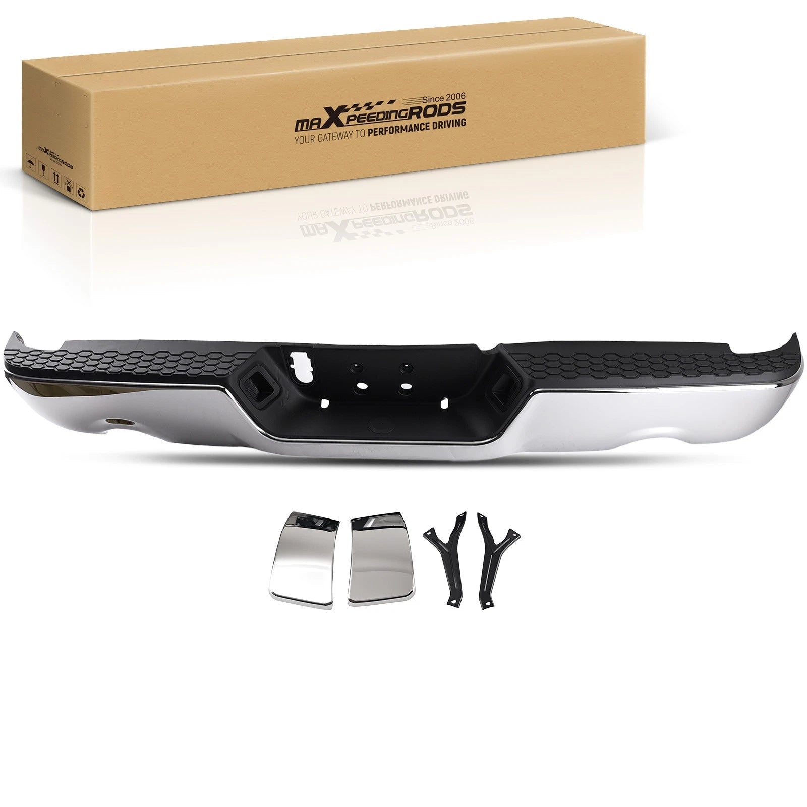 Rear Bumper Assembly for Ram 1500 2019-2023 Chrome Dual Exhaust