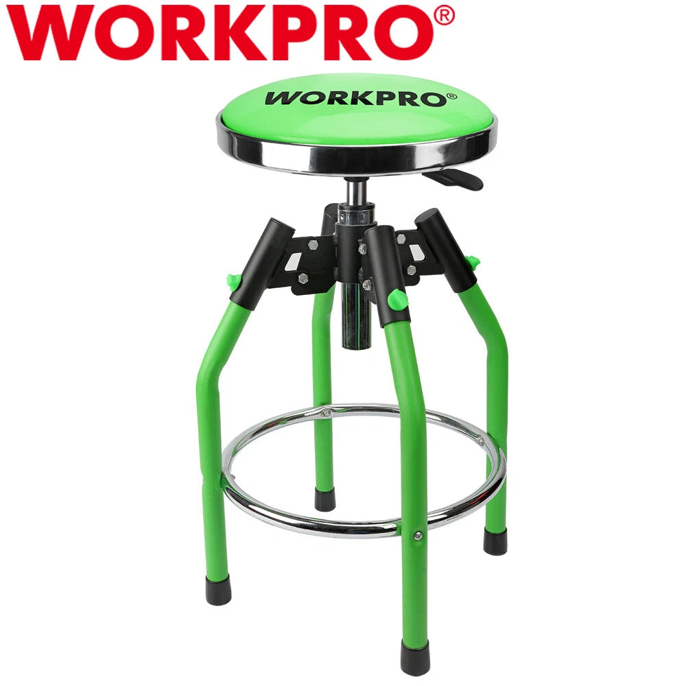 WORKPRO Adjustable Hydraulic Shop Stool Heavy Duty Garage Bar Stool 330Pound Max