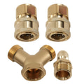 Brass Pressure Washer Y-Splitter 3/8'' Quick Connect Dual User Adapter 5000 PSI