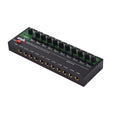 New 10 Channel Stereo Mono Line Audio Mixer 6.35mm Input Output
