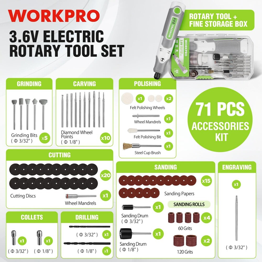 3.6V Mini Cordless Rotary Tool Kit
