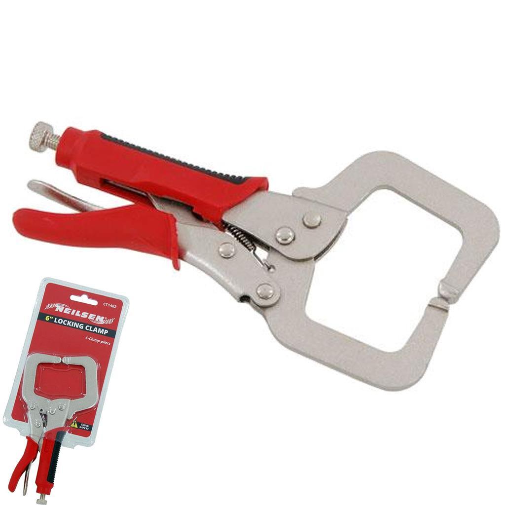 Neilsen 6" Locking Mole Grip C Clamps Work Welding Woodwork ClampOpens in a new 