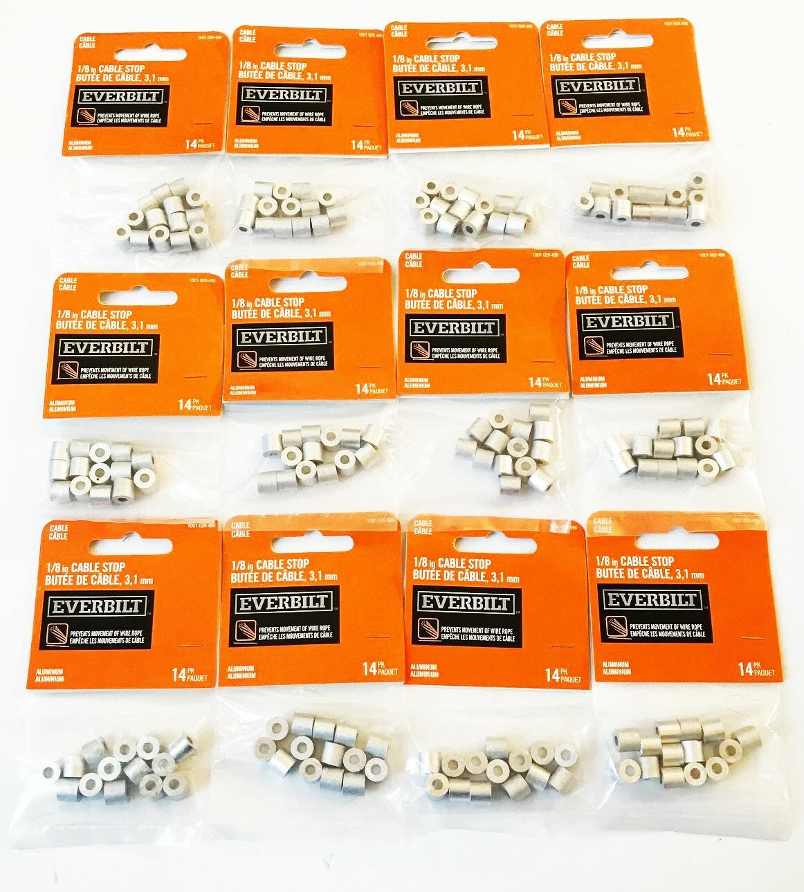 4032pcs Everbilt 1/8" Aluminum Cable Stops