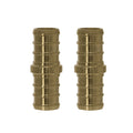 XFITTING 2 Pack 1/2" PEX B Coupling - Lead Free Brass