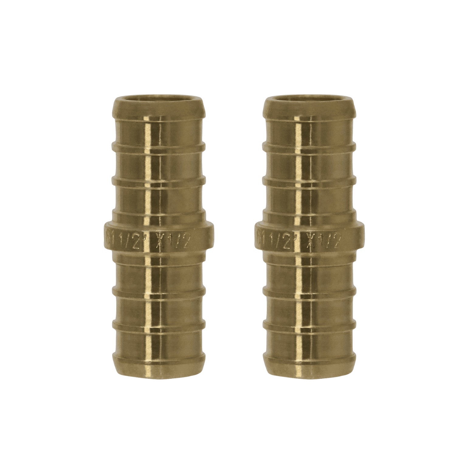 XFITTING 2 Pack 1/2" PEX B Coupling - Lead Free Brass