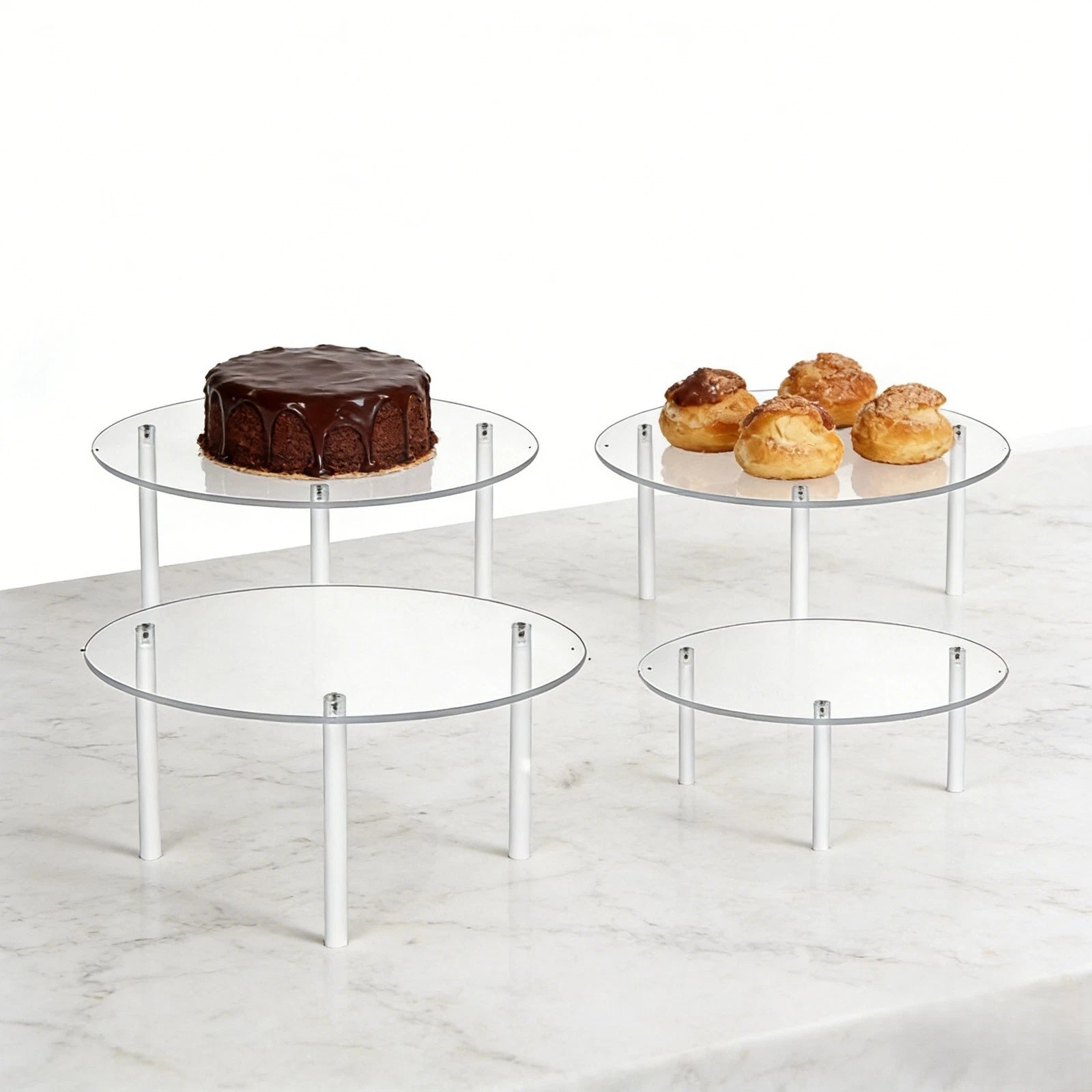 3 Layer Round Clear For Acrylic Cupcake Stand For Wedding Party