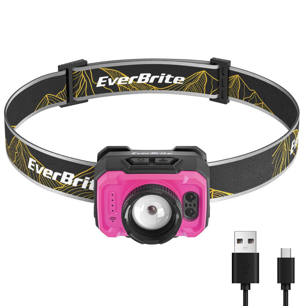 EverBrite Rechargeable Zoomable Headlamp 600Lumen 4Mode 75° Adjustable