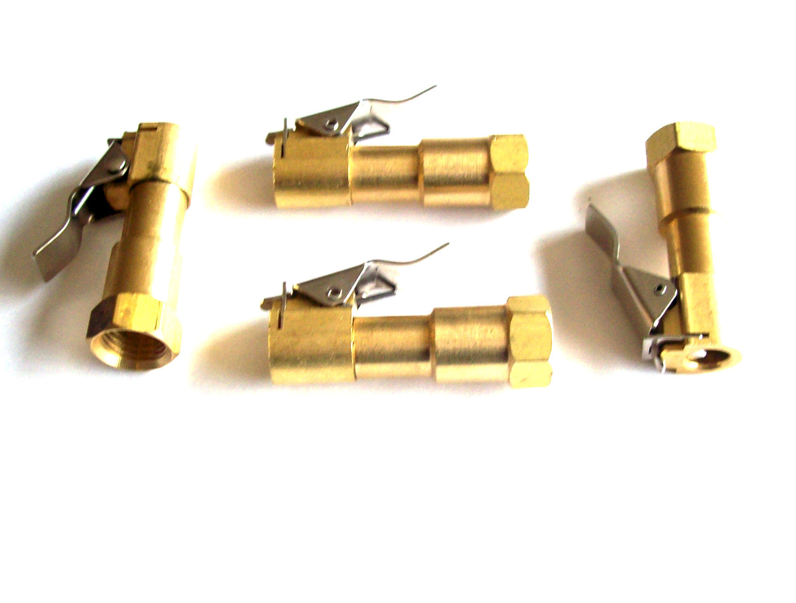 4 STRAIGHT BRASS LOCK-ON TIRE INFLATOR AIR CHUCKSOpens in a new window or tab