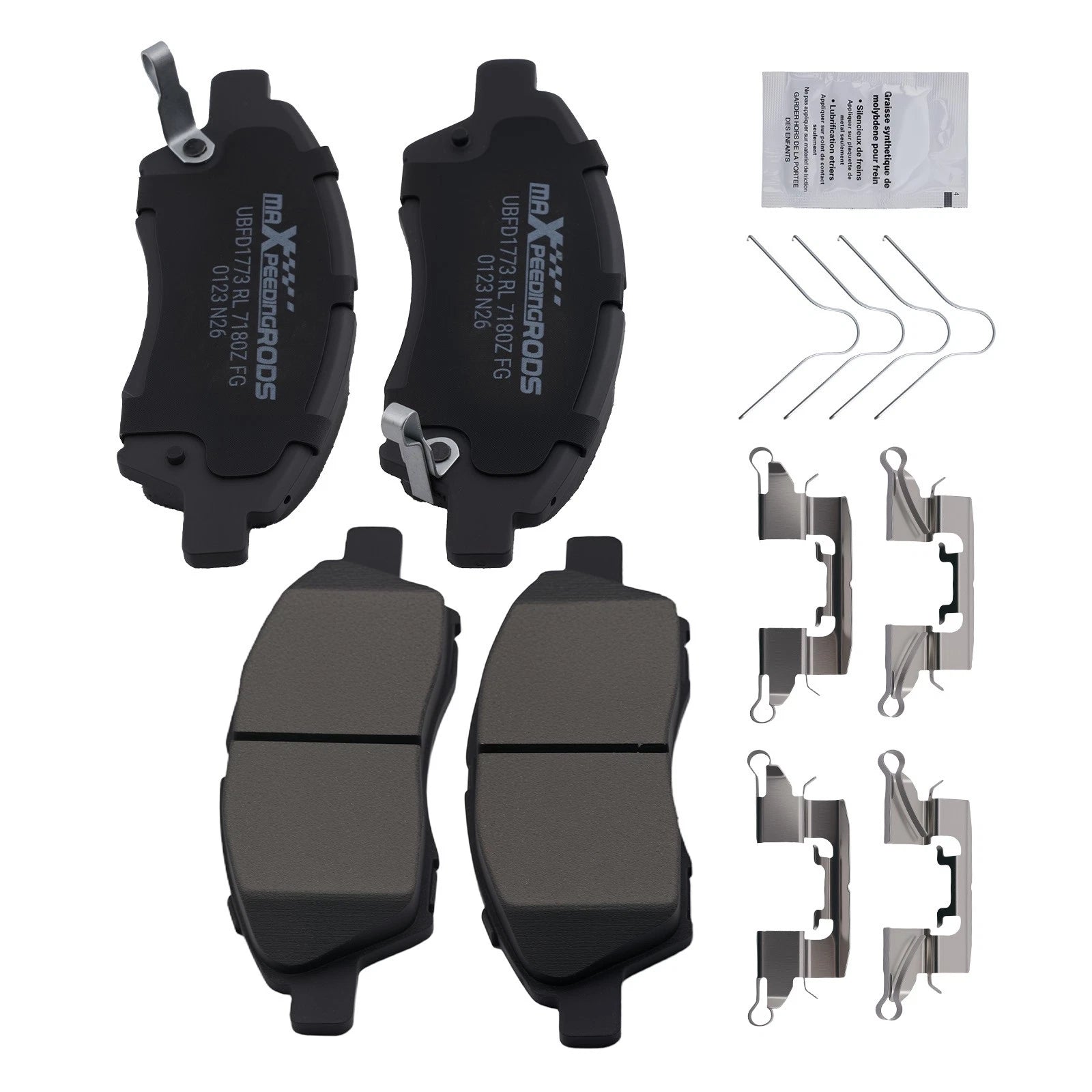 Front L&amp;R Ceramic Brake Pads Kit for Nissan Micra 2015-2017 Versa 2012-2019